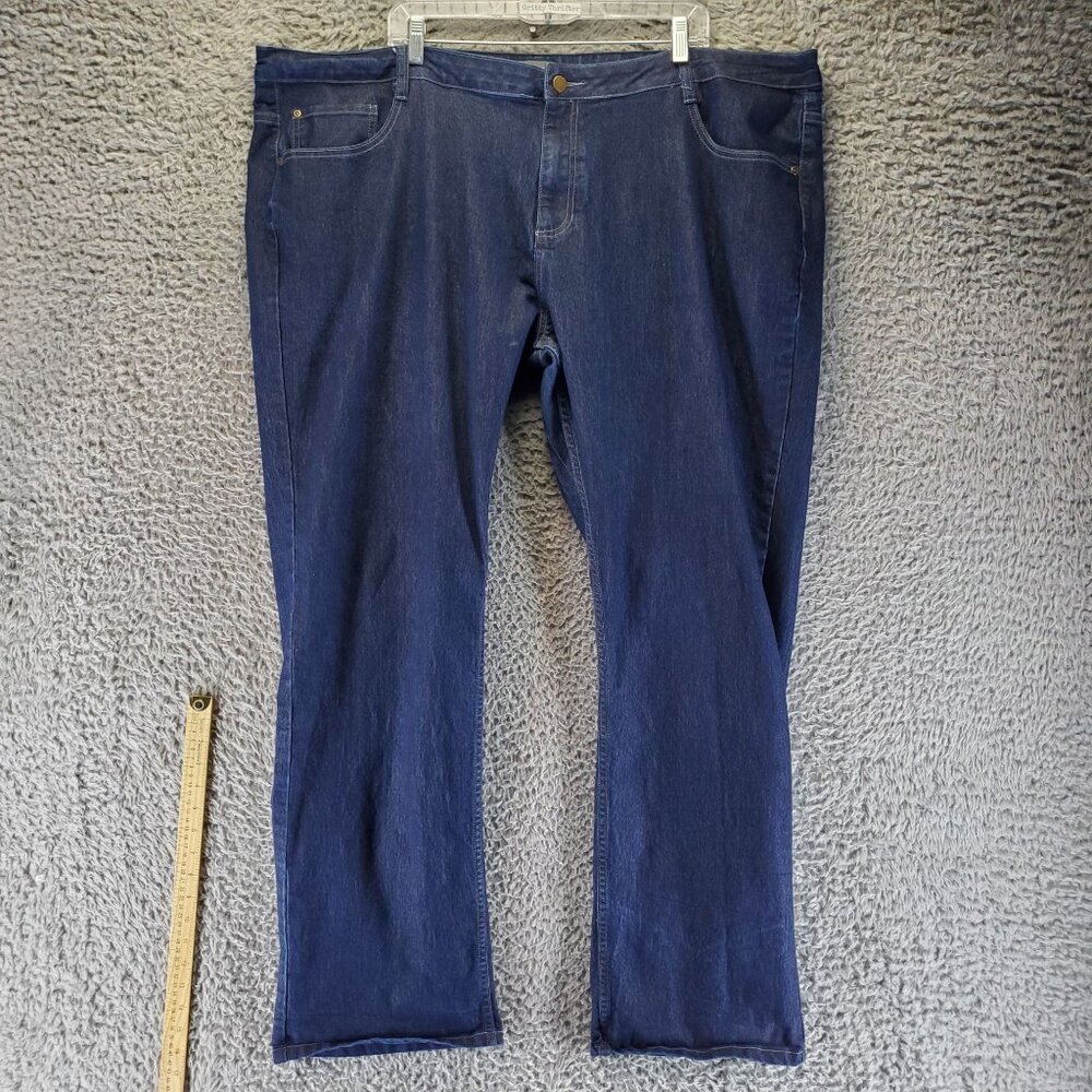 Apparel Collection Jeans Mens 50x32 Blue McDonald's Straight Fit Stretch Denim